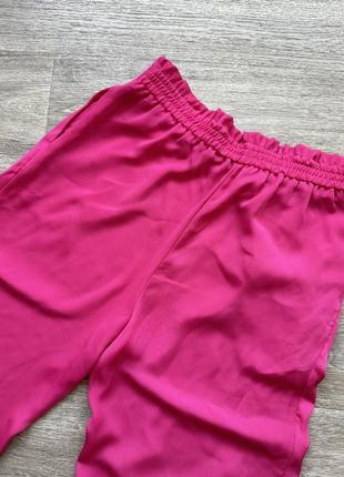 Стильні рожеві легкі кюлоти широкі укорочені штани zara 38/m6 фото