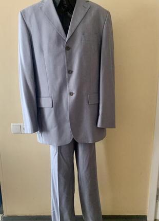 Чоловічий діловий костюм піджак і штани stella розмір xl колір сірий