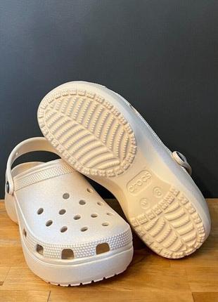 Крокс классик клог платформа ванильные crocs classic platform shimmer clog vanilla4 фото