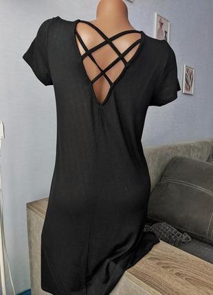 Only bera женское чёрное платье до колена с коротким рукавом м3 фото