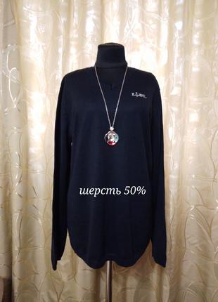 Шерстяной свитер джемпер пуловер большого размера батал шерсть
