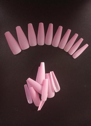 Накладные ногти 20 шт и скотч 30 шт (нежно розовые)1 фото