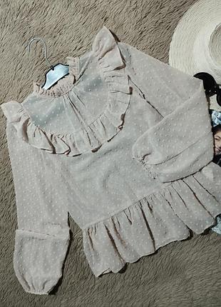 Шикарна блуза з рюшами та об'ємними рукавами/блузка/сорочка