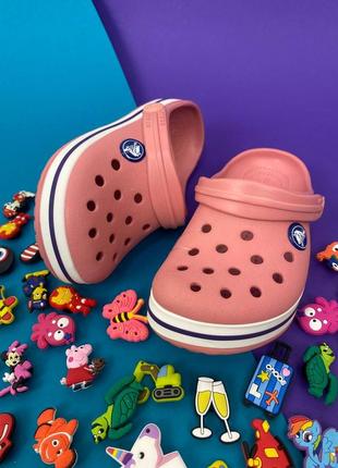 Дитячі крокси сабо crocs crocband peony/pinks