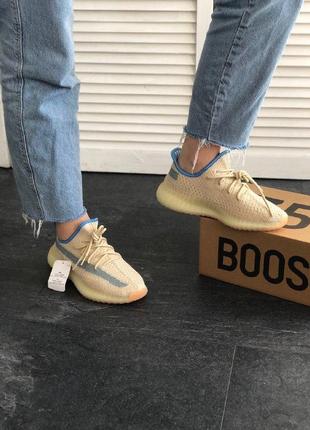 Кроссовки adidas yeezy boost 350 v2 linen reflective (рефлективная полоса)