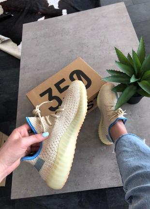 Кроссовки adidas yeezy boost 350 v2 linen reflective (рефлективная полоса)9 фото