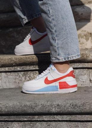 Кроссовки nike air force shadow blue orange1 фото