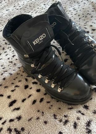 Зимние ботинки kenzo, кожа натуральная, мех. р.382 фото