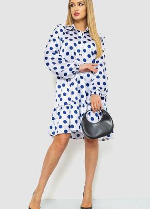 Сукня у горох колір біло-синій