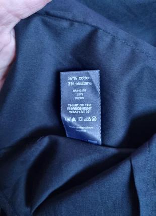 Нова класична брендова чорна жіноча бавовняна хлопкова сорочка блуза з коротким рукавом f&f 10 m8 фото