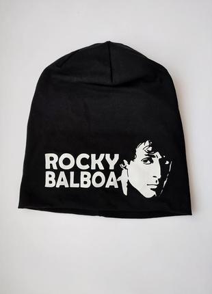 Чорна шапка унісекс rocky balboa бренд beechfield