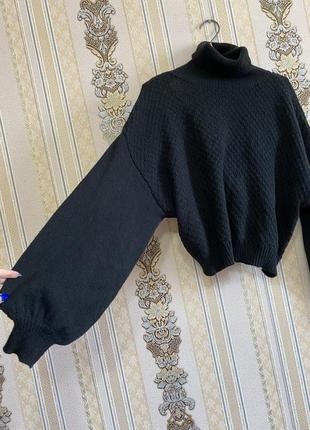 Стильный вязаный свитер оверсайз, черный свитер открытая спинка5 фото
