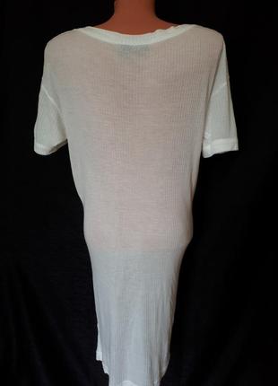 Пляжне біле плаття в рубчик з контрасными гудзиками won hundred (розмір 38-40)4 фото