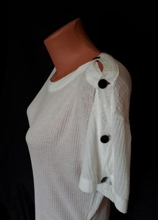 Пляжное белое платье в рубчик с контрасными пуговицами won hundred (размер 38-40)5 фото