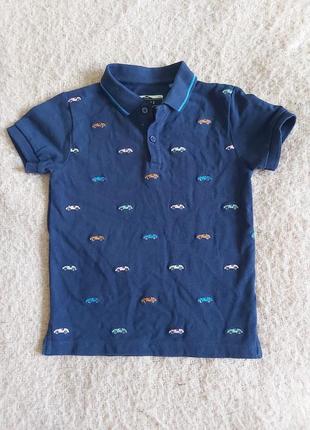 Рубашка тениска поло с воротником с вышивкой машинки 4-5 лет1 фото