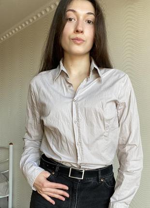 Рубашка montego. блуза. рубашка бежевого цвета.1 фото