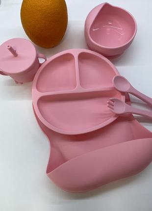 Силиконовый набор посуды для малыша1 фото
