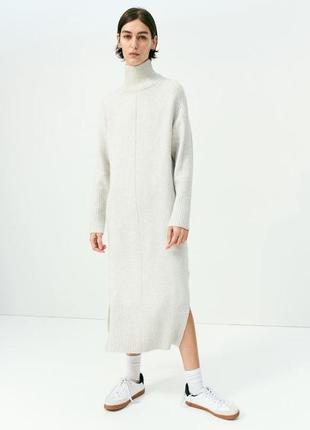 В наличии! вязаное, теплое платье-свитер h&amp;m (zara), размер s
