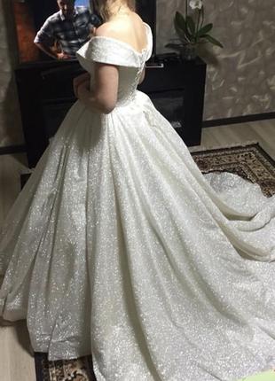 Весільна сукня блискуча, під реставрацію5 фото