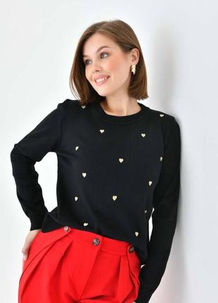 Очень красивый свитер с люрексными сердечками🥰3 фото