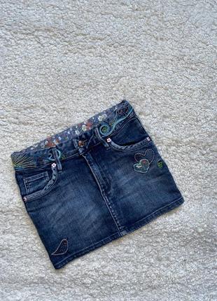 Крутевая джинсовая юбка на 6-7 лет