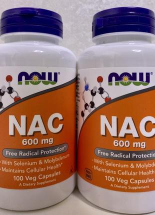 Now foods, nac, n-ацетилцистеїн, 600 мг, 100 вегетаріанських капсул