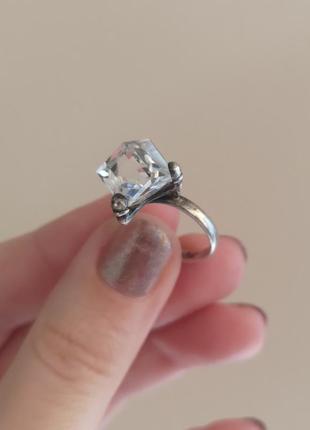 Перстень срібний з гірським кришталем3 фото