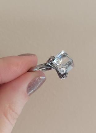 Перстень срібний з гірським кришталем5 фото
