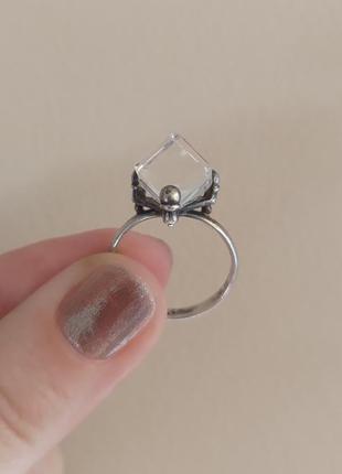 Перстень срібний з гірським кришталем2 фото