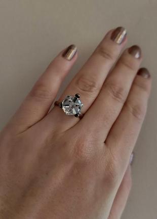 Перстень срібний з гірським кришталем4 фото