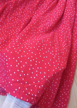 Летний красный сарафан в горошек sinsay синсей платье сукня5 фото