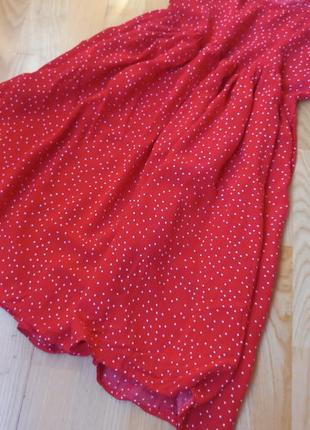 Летний красный сарафан в горошек sinsay синсей платье сукня6 фото