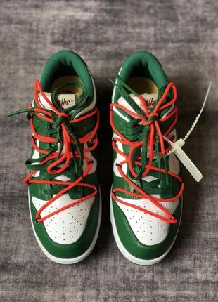 Кросівки nike dunk low off-white pine green оф вайт зелені ст0856-1003 фото