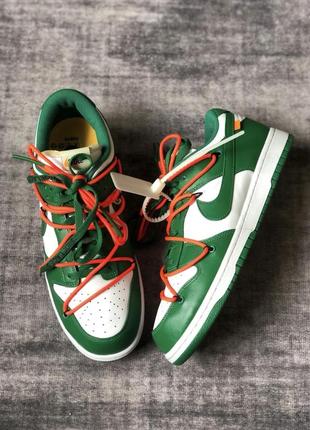 Кросівки nike dunk low off-white pine green оф вайт зелені ст0856
