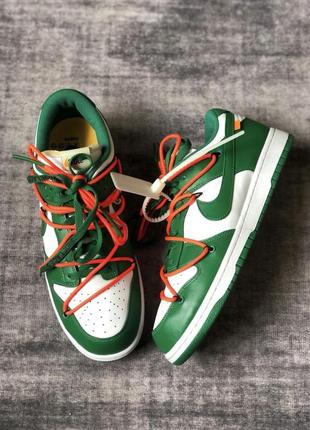 Кросівки nike dunk low off-white pine green оф вайт зелені ст0856-1007 фото