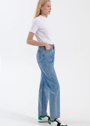 🧊базовые прямые джинсы мом mom jeans на высокой талии shein 10/м