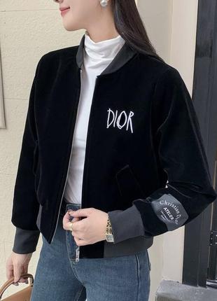 Велюровый бомбер в стиле dior