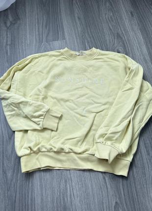 Свитшот лимонный h&m оверсайз