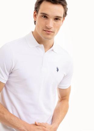 Футболка поло u.s.polo top fit solid pique polo shirt