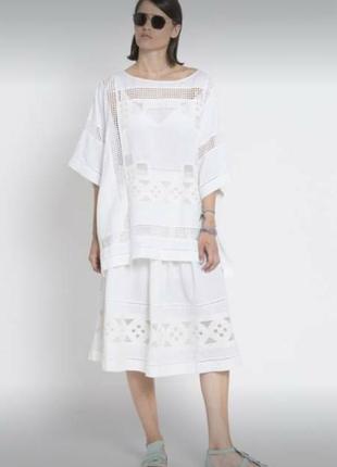 Новый комплект льняная юбка и блуза рубашка free people, оригинал * sandro maje cos arket toteme