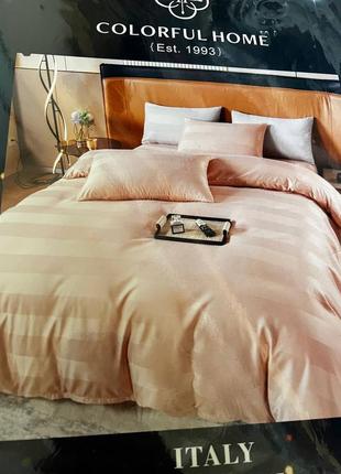 Комплект постельного белья страйп-сатин широкая полоска5 фото