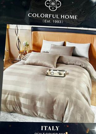 Комплект постельного белья страйп-сатин широкая полоска8 фото