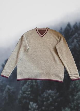 Вовняний светр пуловер коричневий1 фото