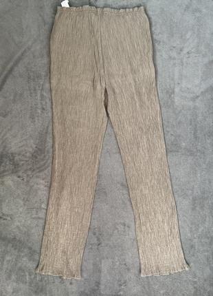 Текстурные брюки вискоза брюки прямого кроя zara6 фото