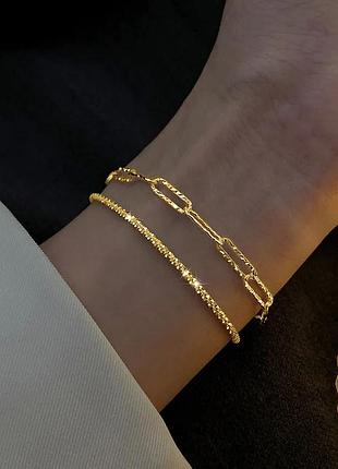 Набор браслетов 2 шт золотые браслеты