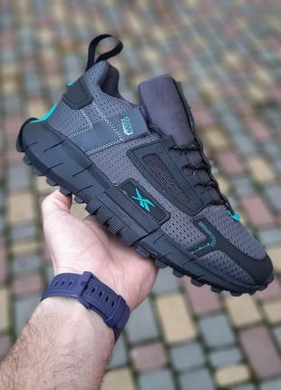 Мужские летние кроссовки reebok zig kinetica edge серые с бирюзой&nbsp; весенние кроссовки измельчений кинеток