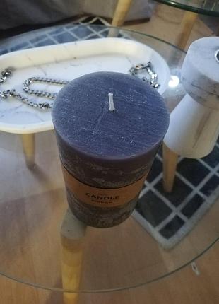 Свеча под мрамор серая 12 см х 7