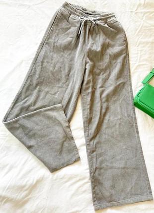 Сірі вельветові оверсайз штани з кльошом від missguided1 фото