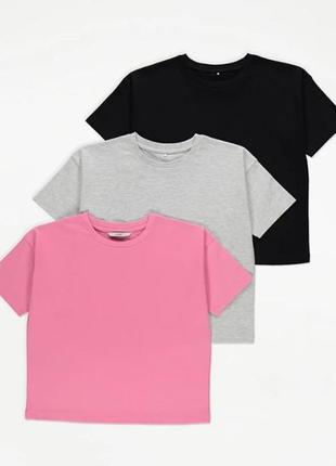 Набор топов футболка для девочки george крупнобритания 100% хлопок 3 шт3 фото