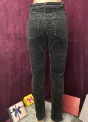 Брюки джинсы вельвет прямые черные6 фото